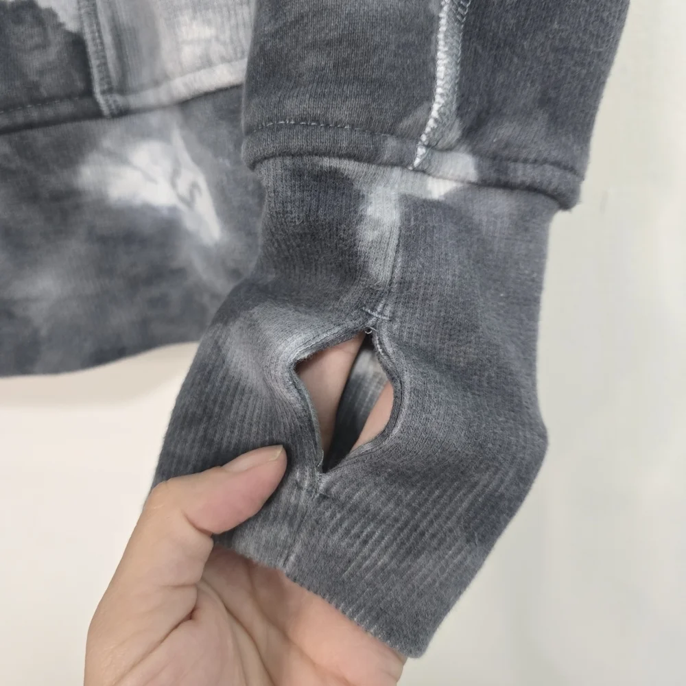 Lululemon Scubba Hoodie in White Coal Tinted Canvas Workout Athleasure Loungwear